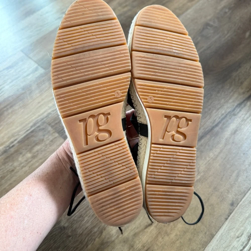 Paul Green Black Espadrille Flats 7.5